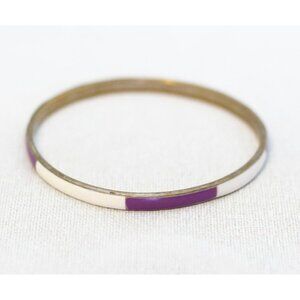 8 inch, Vintage Purple & White Bangle - A26